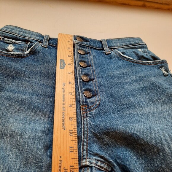 Abercrombie Fitch Jeans Womens 28 6 Short Ultra High Rise Kick Flare Button Fly - Picture 9 of 11